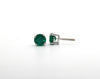 Emerald Stud Earrings in 14k White Gold