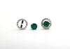 Emerald Stud Earrings in 14k White Gold