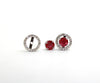 Ruby Stud Earrings in 14k White Gold