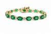 Alternating Diamond and Oval Emerald Tennis Bracelet AD NO. 4136
