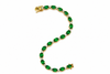 East-west Oval Emerald and Diamond Bracelet