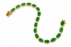 East-west Oval Emerald and Diamond Bracelet