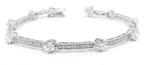 Diamond Station  Bracelet in 14k White Gold (3.80 ct. tw.)