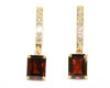 Emd Garnet Diamond Hoop Drop Earring AD No. 1090