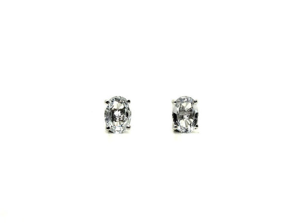 White Sapphire Stud Oval Cut Ad No.1153 (5/7mm )