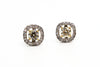 YELLOW DIAMOND HALO STUD EARRING AD NO.1628