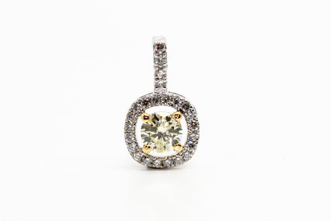 YELLOW DIAMOND ROUND-CUT HALO PENDANT AD NO 1627