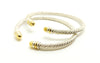 STACKABLE CABLE COLLECTION BANGLE WITH 14K GOLD AND 92.5 SILVER( PRICE FOR 1 PC)