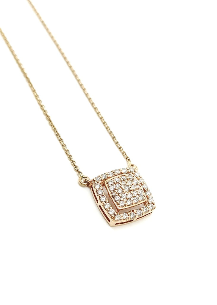 Mini Micropavé  Diamond Necklace in 14k Rose Gold AD NO. 2069