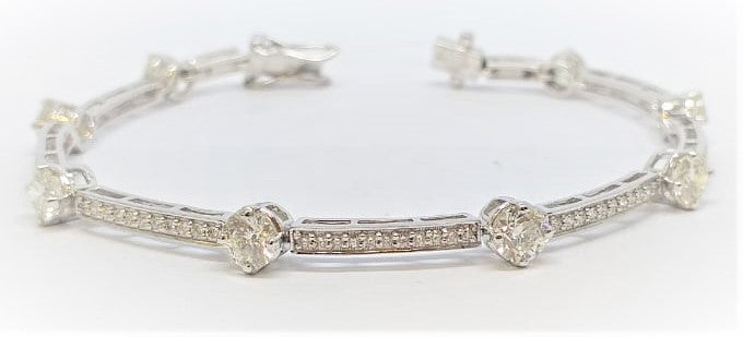 Diamond Station  Bracelet in 14k White Gold (3.80 ct. tw.)