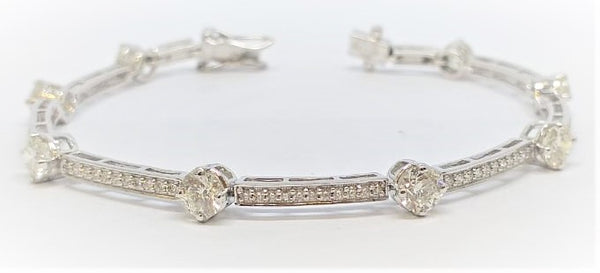 Diamond Station  Bracelet in 14k White Gold (3.80 ct. tw.)